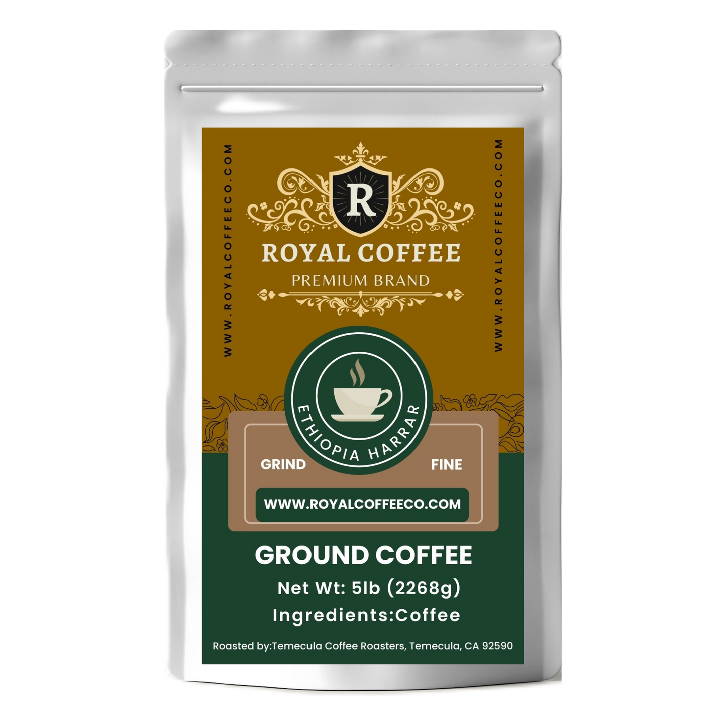 Royal Ethiopia Harrar Single Origin Freshly Roasted Coffee, (Ethiopia Harrar) (Espresso)