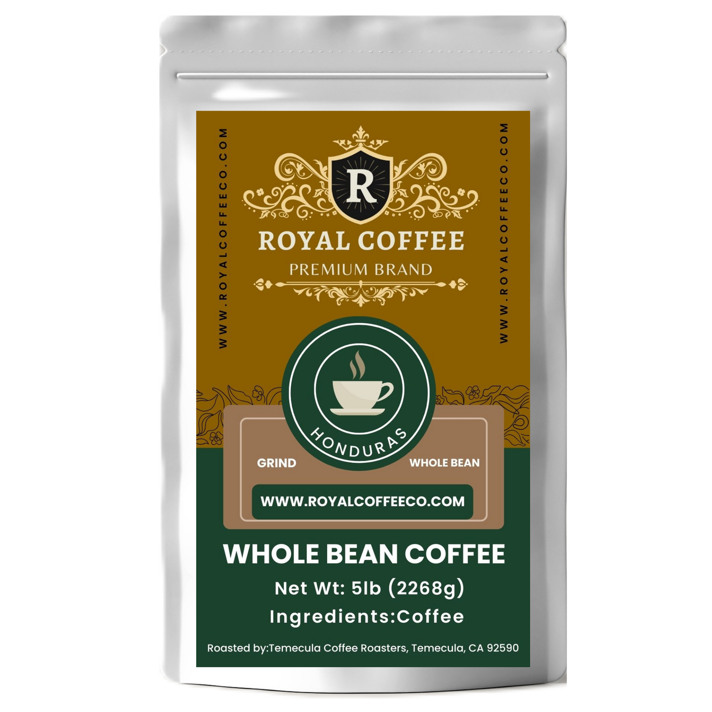 Royal Honduras Freshly Roasted Single Origin Coffee, (Honduras) (Whole Bean)