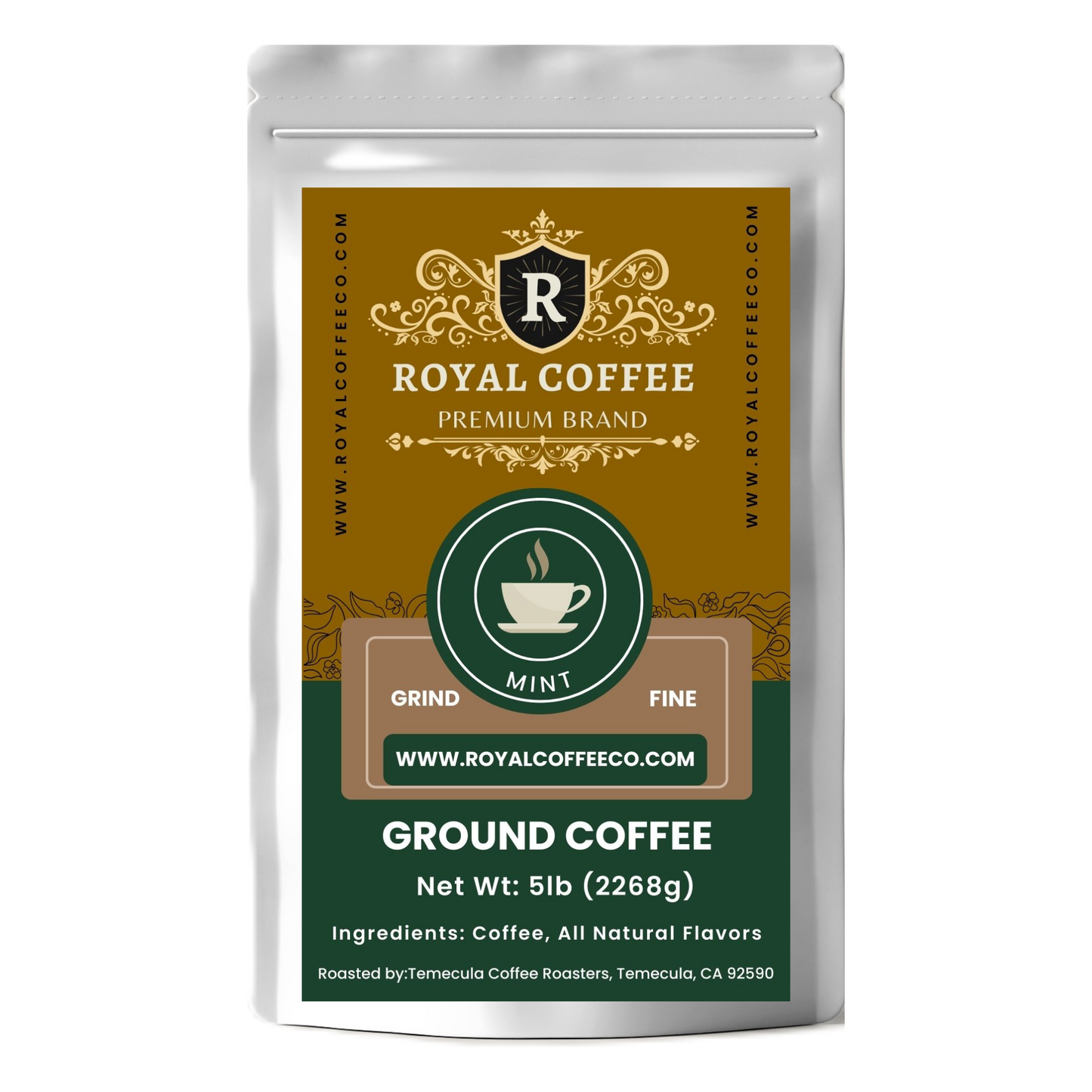 Royal Mint Freshly Roasted Flavored Coffee, (Mint) (Expresso)