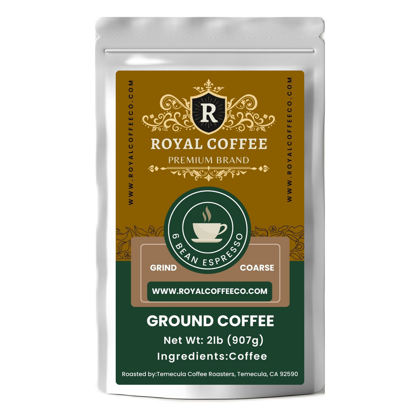 Royal 6 Bean Espresso Freshly Roasted Coffee, (6 Bean Espresso)(Corse)