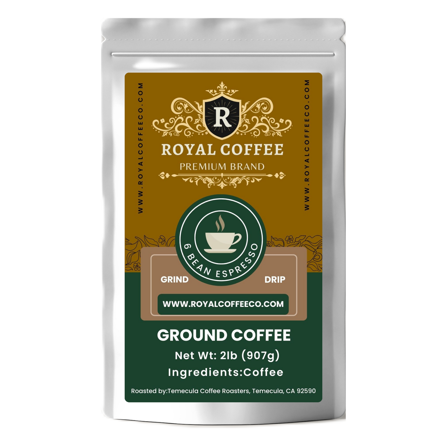 Royal 6 Bean Espresso Freshly Roasted Coffee, (6 Bean Espresso) (Drip)