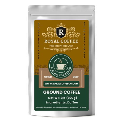 Royal 6 Bean Espresso Freshly Roasted Coffee, (6 Bean Espresso) (Drip)