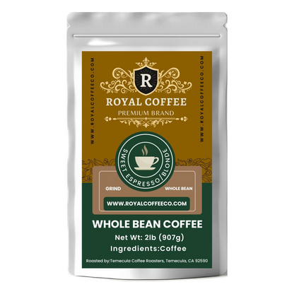 Royal Sweet Espresso/Blonde Freshly Roasted Flavored Coffee, (Sweet Espresso/Blonde) (Whole Bean)