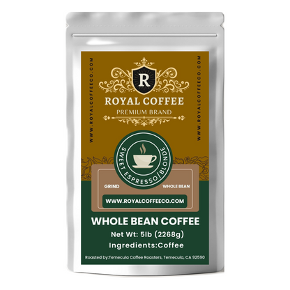 Royal Sweet Espresso/Blonde Freshly Roasted Flavored Coffee, (Sweet Espresso/Blonde) (Whole Bean)