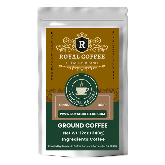 Royal Ethiopia Harrar Single Origin Freshly Roasted Coffee, (Ethiopia Harrar) (Drip)