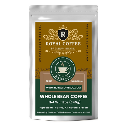 Royal Hazelnut Freshly Roasted Flavored Coffee, (Hazelnut) (Whole Bean)