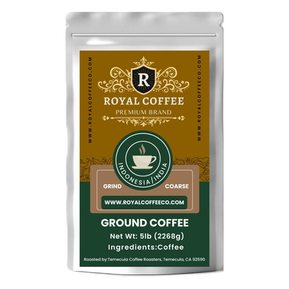 Royal Indonesia/India Freshly Roasted Single Origin Coffee, (Indonesia/India) (Coarse)