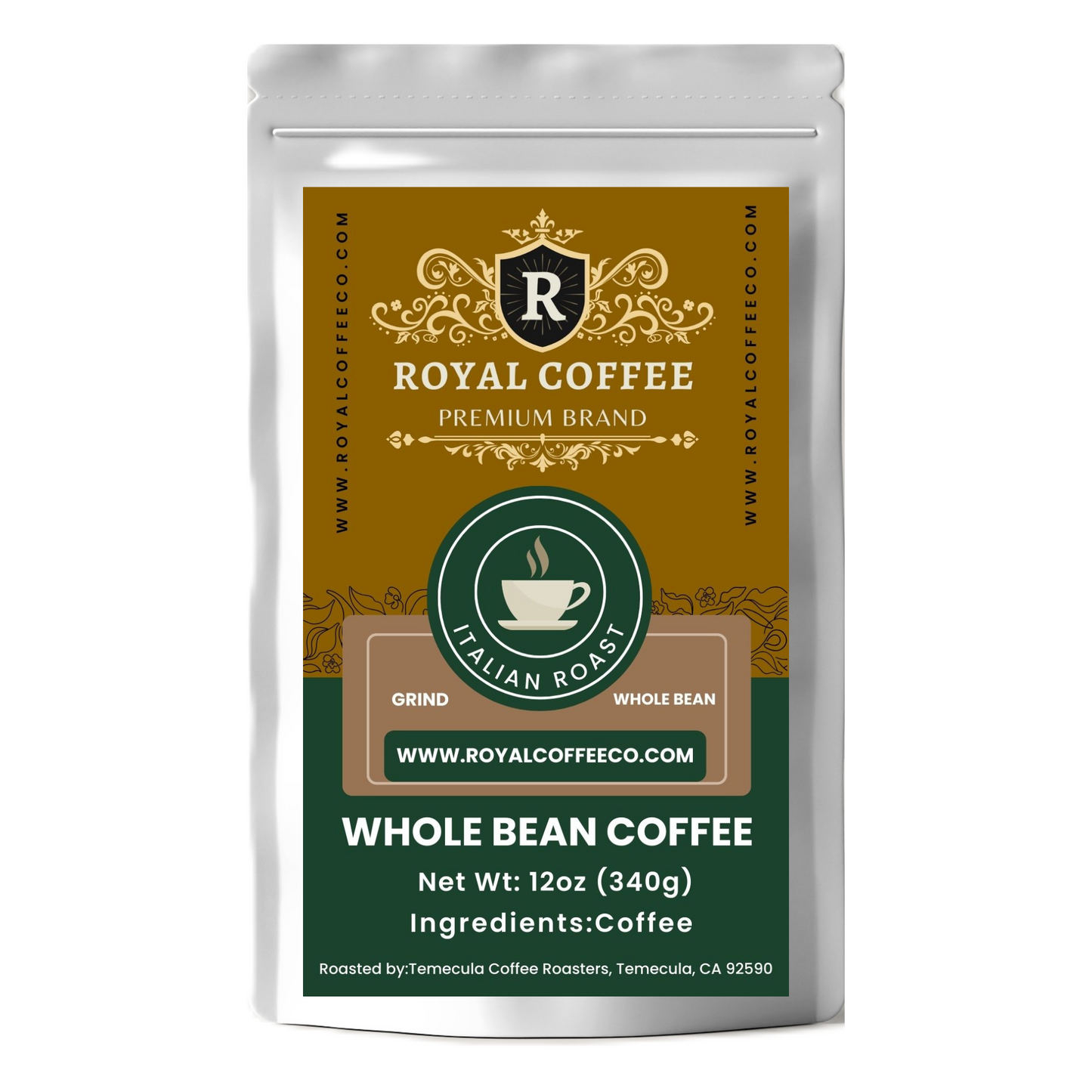 Royal Italian Roast Freshly Roasted Coffee, (Italian Roast) (Whole Bean)