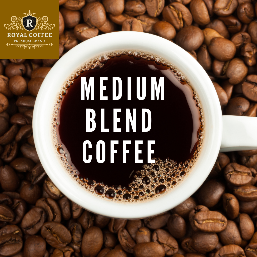 Royal Medium Blend Freshly Roasted Coffee, (Medium Blend) (Whole Bean)