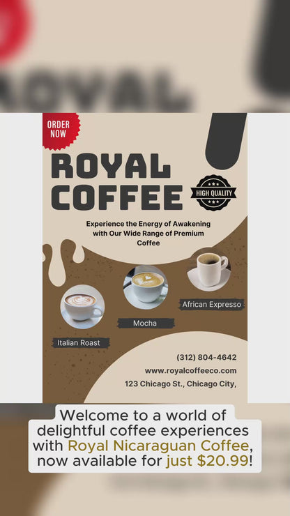 Royal Nicaragua Freshly Roasted Single Origin Coffee, (Nicaragua) (Whole Bean)