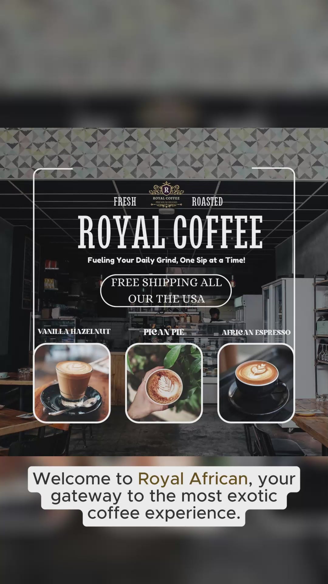 Royal African Espresso Freshly Roasted Coffee, (African